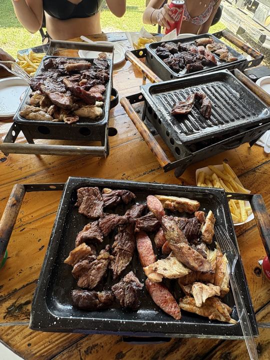 Parrillada on tabletop grills